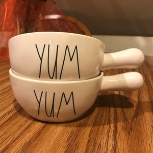 Rae Dunn Soup YAM Bowls With Handle, Set of 2